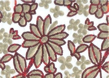 Le polyester 100% de luxe a brodé le tissu à la maison 100-140gsm de décor