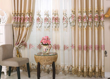 Beau tissu contemporain de rideau en tissus brodés de polyester
